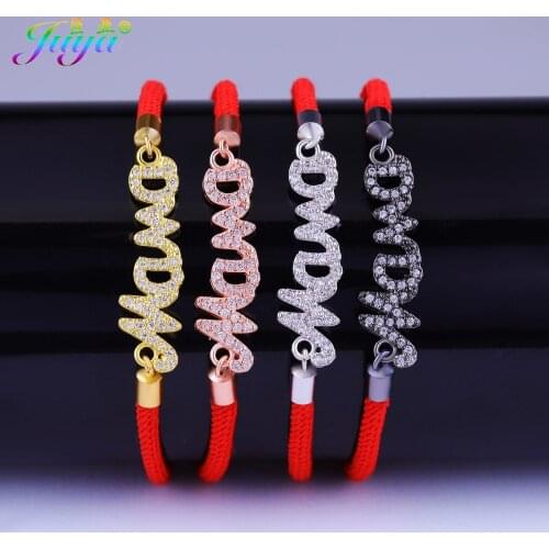 Top Quality AAA Cubic Zirconia Jewelry Supplies Gold//Rose Gold Mama Charm Bracelets For Women Lady Gift Jewelry Bracelets