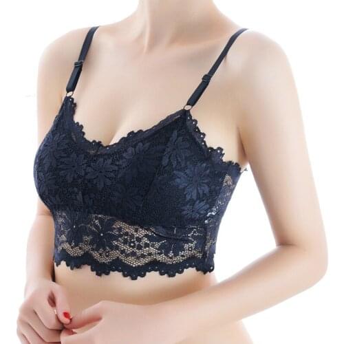 Teenage girls lace bras padded wirefree soft bralette adjustable straps back closure women bras push up elegant lace fahion bra