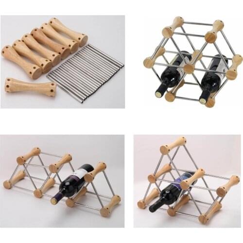 DIY Wooden Wine Holder,Transform Bottle Rack,Kitchen Bar Organizer,Stainless Steel Rod
