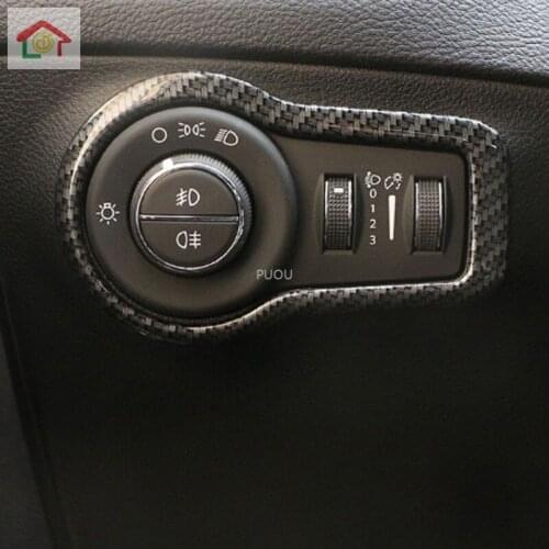 For Jeep Compass 2017 2018 2019 ABS Matte Car Headlight Head Lamp Switch Decoration Cover Trim Interior Accessories