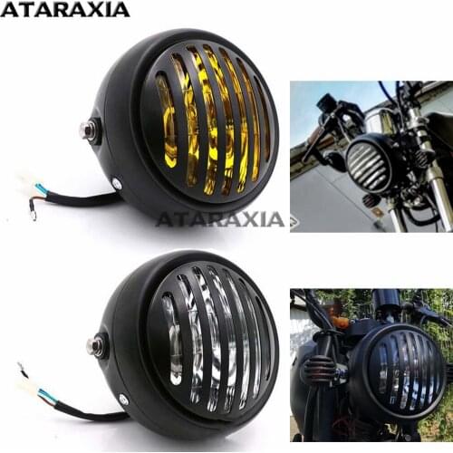 Motorcycle Headlight Headlamp Metal Retro Halogen bike Headlights Fits For CG125 GN125 CB Yamaha Suzuki Cafe Racer Bobber Custom