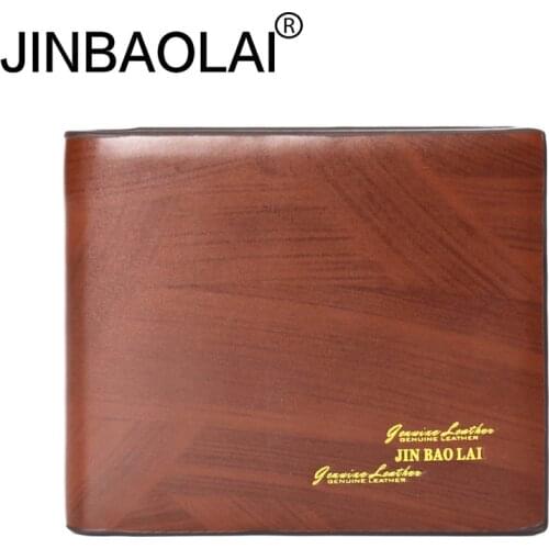 JINBAOLAI Brand Vintage Wallets Men Short Male Purse with Card Holder PU Wallet Men Bifold Money Wallets for Men