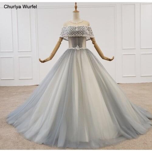 HTL1237 2020 evening gowns for women o-neck short sleeve sequin pearl pattern a-line simple dress party vestido longo festa new