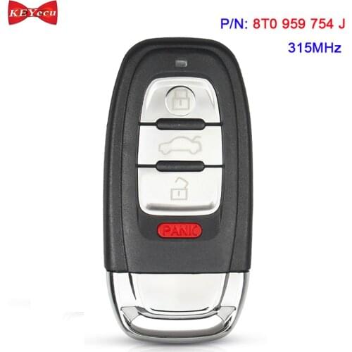 KEYECU OEM/ Aftermarket for Audi Q5 A4L Smart Keyless Remote Key Fob 8T0959754J 8T0 959 754 J 315MHz
