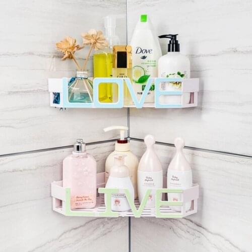 Home Storage Adhesive Bathroom Shelf Corner Storage Rack Shower Shelf Kitchen Home Decoration Organizer Kichen Storage Basket