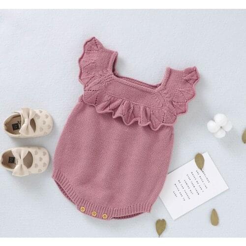 Baby Bodysuits Solid Knitted Toddler Girls Kid Clothing One Piece Overall Sleeveless Autumn Newborn Bebe Bodysuit Set Super Soft