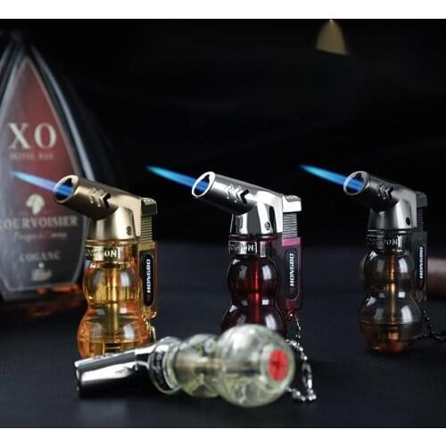 Creative Metal Inflatable Small Spray Gun Butane Gas Lighter Cigarette Accessories