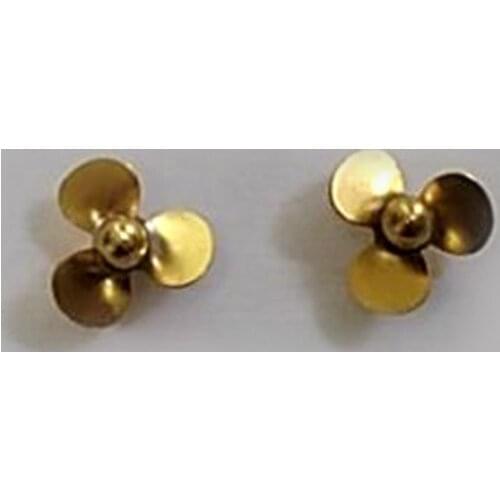 Marine 3 Blades Propeller 2mm Shaft Paddle Diameter 14mm CW/CCW Brass Props Spare Parts for 1/350 1/700 Ratio RC Boat DIY Model