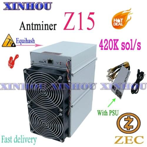 Used Zcash ZEC miner Antminer Z15 420k Equihash Asic miner With BITMAIN PSU better than z9mini Z9 Z11 Z11e S19 A9 A10pro M30S A1
