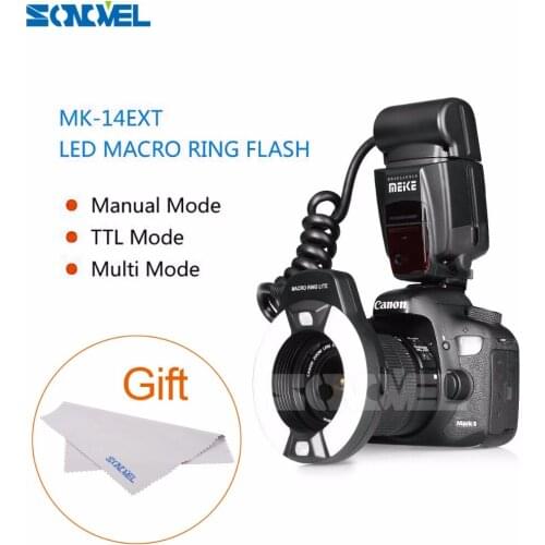 Meike MK-14EXT Macro TTL ring flash E-TTL TTL with LED AF assist lamp for Canon 5DIII 5DII 7D 700D 650D 600D 760D 6D 40D 450D