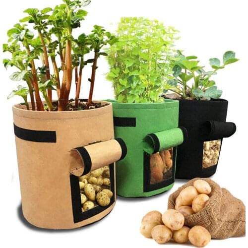 Grow Bags Potato Planter Bags Planting Fabric Pots with Handles and Flap Garden Bags for Vegetables Tomatoes Carrots Onions