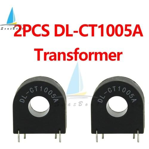 2Pcs DL-CT1005A 10A/5mA Miniature Transformer Sensor Wear Core Type AC Current Transformer