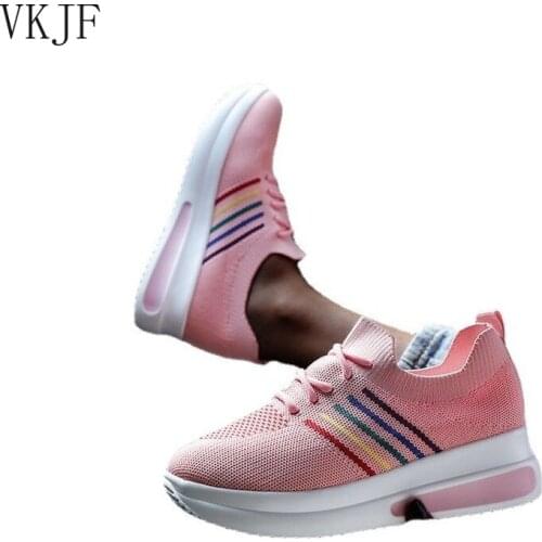 Fashion Women Vulcanize Sneakers Lace-Up Wedge Casual Ladies Printed Sneakers Platform Ladies Outdoor Sports Shoes Comfy Shoes