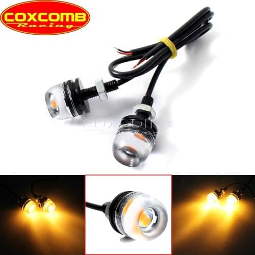 Motorcycle Auto Car 2X 9W 12V SMD 5630 LED Amber Chip Number License Plate Light Bolt Screw Turn Signal Tail Brake Blinker Light