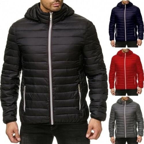 Mens Autumn Jacket Coat Wind Breaker Casual Stripe Men Parka Solid Color Outerwear Winter Jacket Overcoat Men New 2021