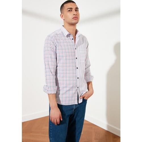 Trendyol Male Slim Fit Shirt Collar Blocky Shirt TMNSS21GO0197