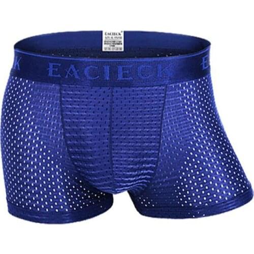 Man underpants Boxers sexy ice silk bamboo fiber breathable mesh boxers