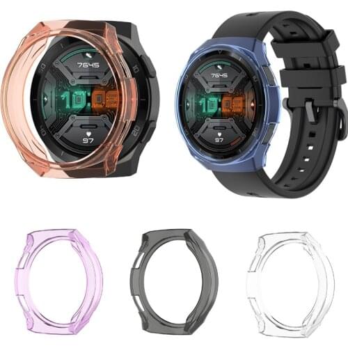 TPU Soft Case Shell Full Edge Frame Glass Screen Protector For Huawei GT 2e/GT2 E Sport Smart Watch GT2e Protective Bumper Cover