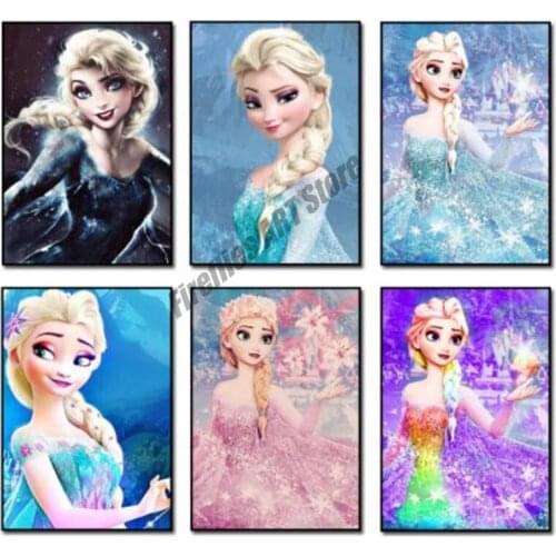 DIY 5D Square&round Mosaic Diamond Painting Disney Cross Stitch Kits Elsa Diamond Embroidery Full Drill Kids Home Decor