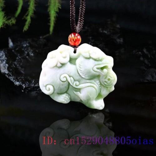 Jade Pixiu Pendant Chinese Amulet Fashion Necklace Women Charm Accessories Tiger Carved Natural Jewelry Gifts