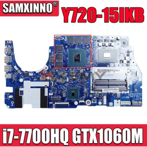 NM-B163 For Lenovo Y720-15IKB R720 notebook motherboard with CPU i7-7700HQ SR32Q CPU:GTX1060M 6G DDR4 100% Fully Tested