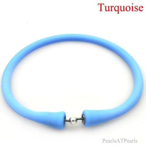 Wholesale 7 inches Turquoise Rubber Silicone Wristband for Custom Bracelet