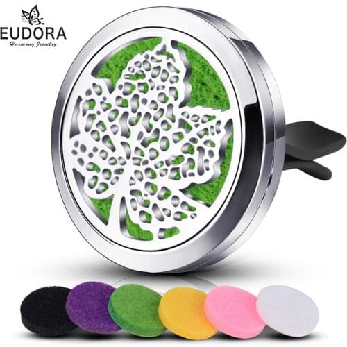 New Car Air Freshener Auto Outlet Perfume Vent 316L Solid Fragrance Clip Car Air Vent Essential Oil Diffuser Car Perfume Locket