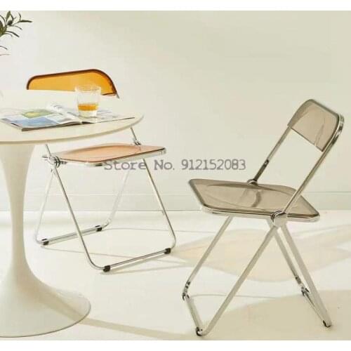 Transparent chair acrylic home dining chair ins stool clothing store makeup chair folding chair net red photo chair