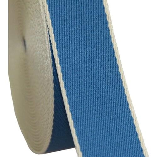 1.5" high quality polyester webbing strap for bag strap 1.5mm thick blue/beige color