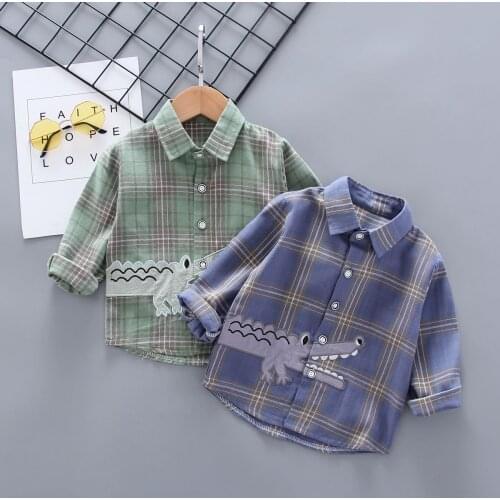 2020 New Boys Shirts Boys and Giels Cotton Long Sleeve Shirts Kids Spring Autumn Children Clothes Casual Cotton Shirts Tops