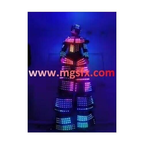 Free shipping LED Co2 robot suits stilts light up costume for nightclub party performance show