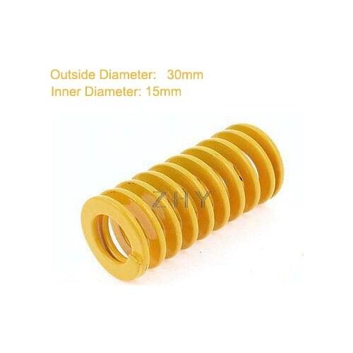 TF 30mm OD 15mm ID 200mm 250mm 300mm Length Yellow Light Load 65Mn Metal Steel Spiral Stamping Compression Mould Die Spring