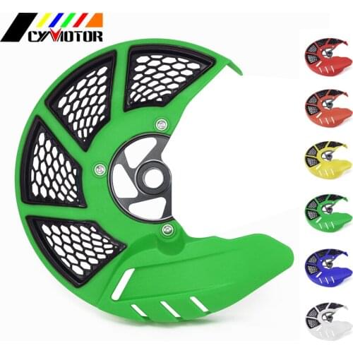 Front Guard Brake Disc Rotor Green Protector Cover For KAWASAKI KX125 KX250 2006-2008 KX250F KX450F 2006-2017 KLX450R 2008-2015