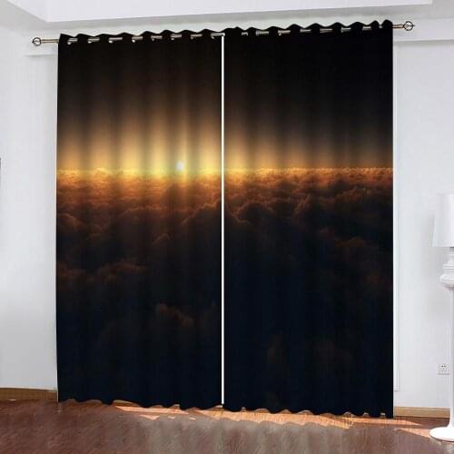 Window Blackout Luxury 3D Curtains Dark Sun Clouds Room Living Room Office Hotel Home Wall Decorative