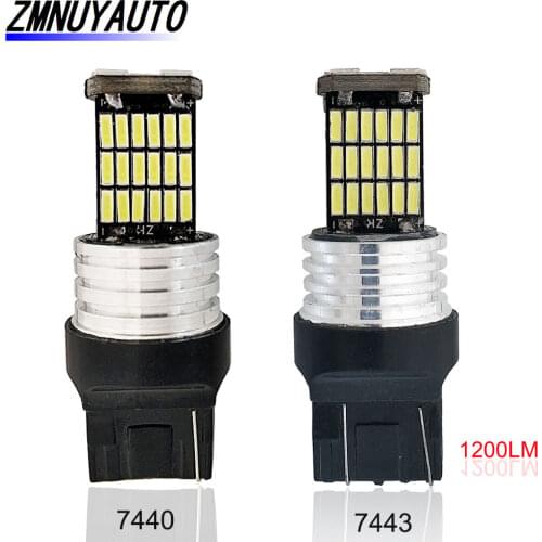T20 LED W21W W21/5W Bulbs 12V 7440 7443 45SMD 4014 Auto Turn Signal Reverse Light Car Lamps White Red Yellow