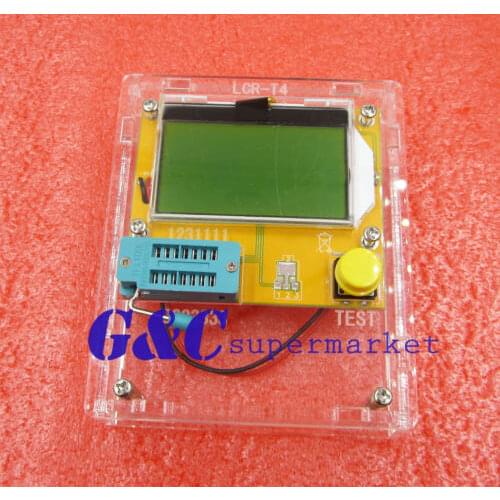 12864 Pocketable Transistor Capacitance ESR Diod MOS Meter LCR-T4 Transparent diy electronics