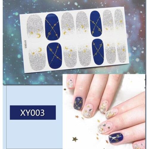 14tips/sheet Snowflake Nail Art Sticker High Quality Manicure Nail DIY Applique Silver White Snowflake Star Rhinestone