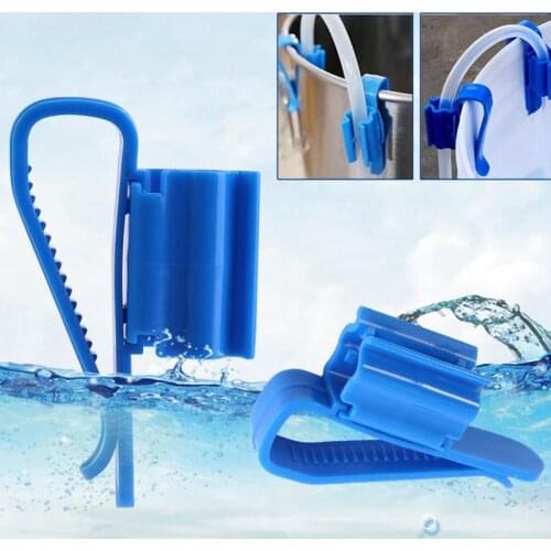 2Pcs Aquarium Blue Water Pipe Hose Mount Bracket for 8-16mm Pipe Filtration Holder Water Tube Fixed Clip Fish Tank Hose Clamp