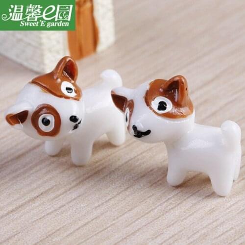 3pcs Cute Mini Resin Dog Ornament Family Micro Landscape Decoration Crafts Miniatures Figurines For Home Decor Puppy Accessories