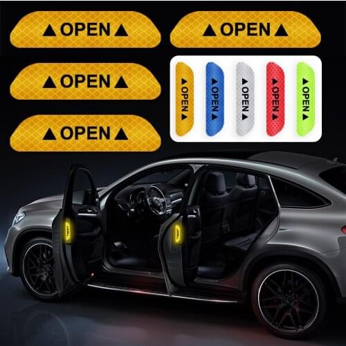 4pcs Luminous Car Open Door Sticker Warning Waterproof Reflective Strip For Mitsubishi Lancer 10 3 9 EX Outlander 3 ASX L200