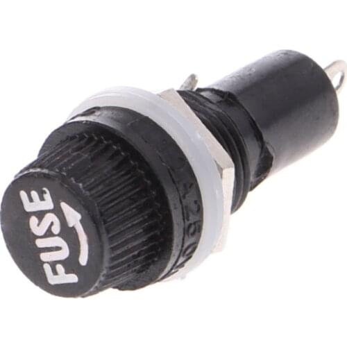 5 Pcs Panel Mount Chassis Fuse Holder for 5x20mm Glass Fuses 10A 250V