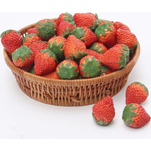5pcs High imitation artificial Fake Fruit PVC material artifical strawberry fruit&artificial plastic fake simulated strawberry