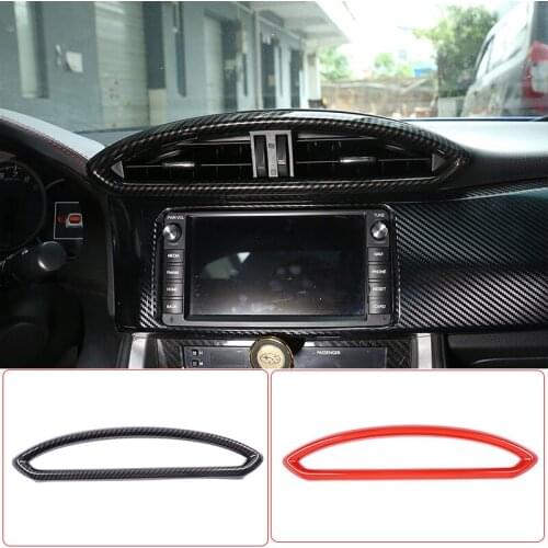 ABS Carbon Fiber/Red Center Console Air Conditioning Outlet Frame Trim Strip For Toyota 86/Subaru BRZ 2012-2020 Car Accessories