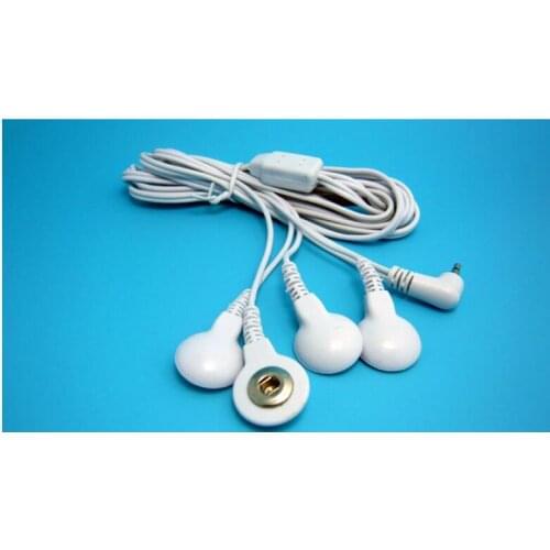 Free-shipping-20pcs/lot 4 in1 2.5mm head 4-way Electrode Pad Connector Wire for tens Massager machine Length 120 cm