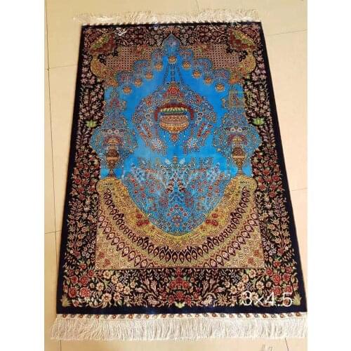 Free shipping 3'X4.5' 230 Line Handmade Silk Oriental Persian Rug hand Knotted silk carpet for home decoration