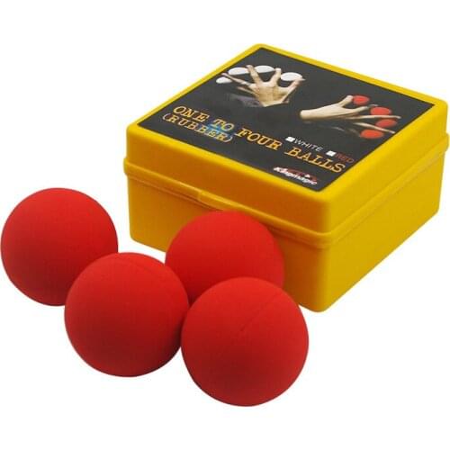Free shipping Best one ball to four white or red Soft rubber Multiplying Balls magic tricks magic sets magia props