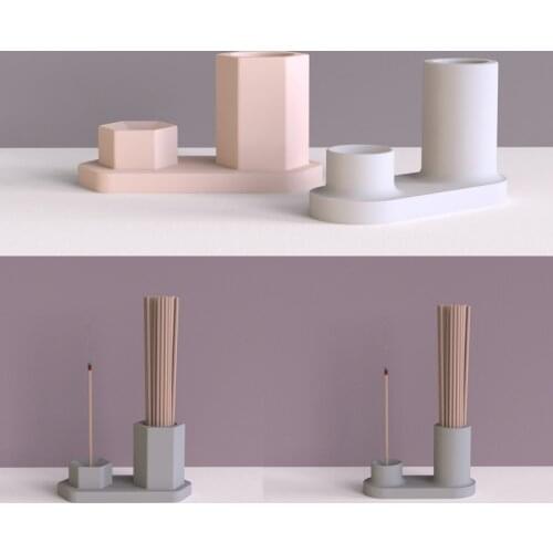 Concrete Incense Stick Silicone Mold A variety of Aromatherapy Tray Geometric Incense Insert Molds