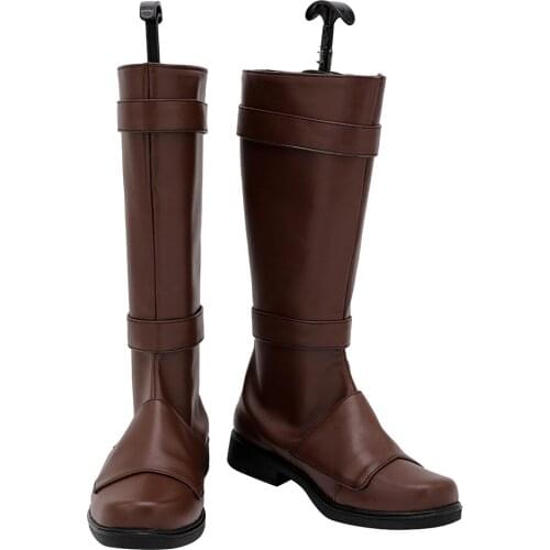 Bo-Katan Kryze Cosplay Boots Brown High Heel PU Shoes Halloween Costume Prop