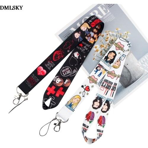 DMLSKY Greys Anatomy Tv Show Keychain Phone Lanyard Cartoon Punk Neck Strap for Keys ID Card Mobile Phone Lanyards M4476