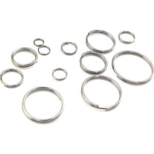 1pack/lot 6/7/8/10/12/13/15/16/17/18/20mm Stainless Steel Double Open Jump Rings Split Rings Connectors for DIY Jewelry Making